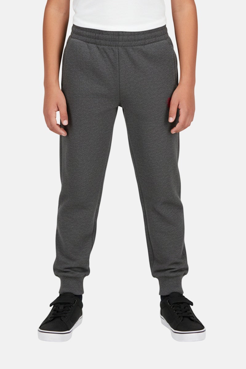 PUMA سراويل ليغينغز خارجية للأطفال الأولاد بطباعة جرافيك، رمادي داكن - Image 1