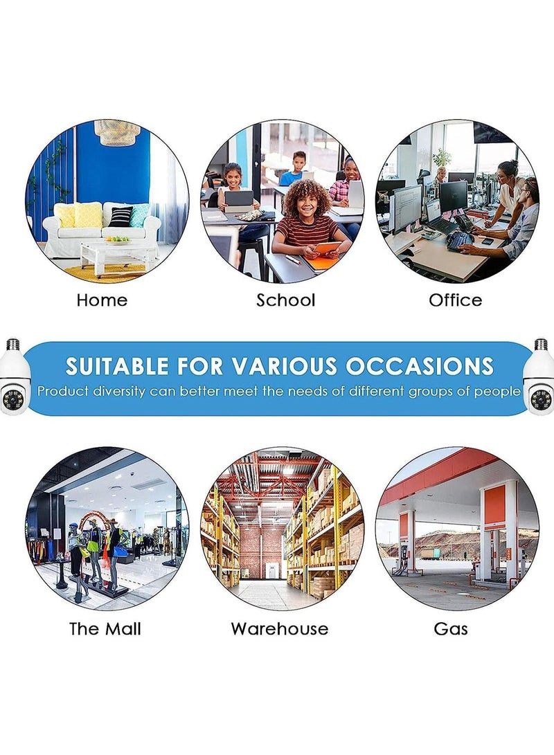 Bulb Camera 1080P Night Vision Camera PTZ Camera 4X Digital Zoom Monitor Home Security System WiFi Camera Full Color - Image 4