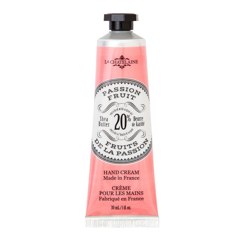 La Chatelaine 20 Shea Butter Hand Cream Travel Size Organic Argan Oil Moisturizing Nourishing Repairing ExtraRich Hand Lotion Made in France Paraben Free 1 oz  30ml Passion Fruit