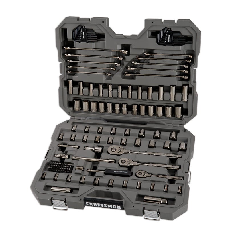 CRAFTSMAN OVERDRIVE 121Piece Gunmetal Chrome Mechanics Tool Set Standard SAEMetric Socket Set with Hard Case CMMT99121L - Image 2