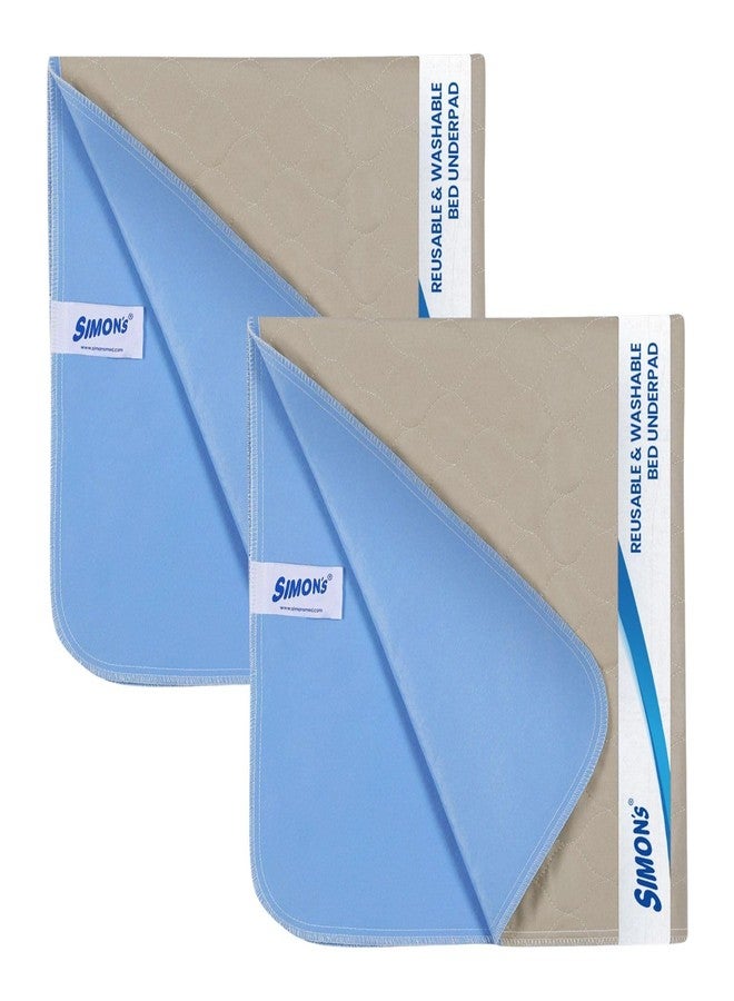 Simon's Simon’s Adult Reusable Classic Bed Underpad for Elderly, Heavy Absorbency Large Size 34 X 36 inches | Leak Proof 4 Layer Design Protects Surfaces for Incontinence Patients - Brown | Pack of 2 - Image 1