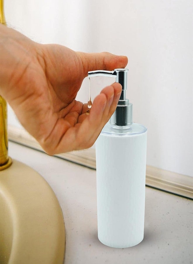 Shenron Plastic Refillable Handwash Soap Dispenser | Unbreakable Liquid Soap/Shampoo/Hand Wash/Sanitizer/Lotion Dispenser Bottle for Kitchen, Wash-Basin and Bathroom (White, Set of 1), 250 Ml - Image 5