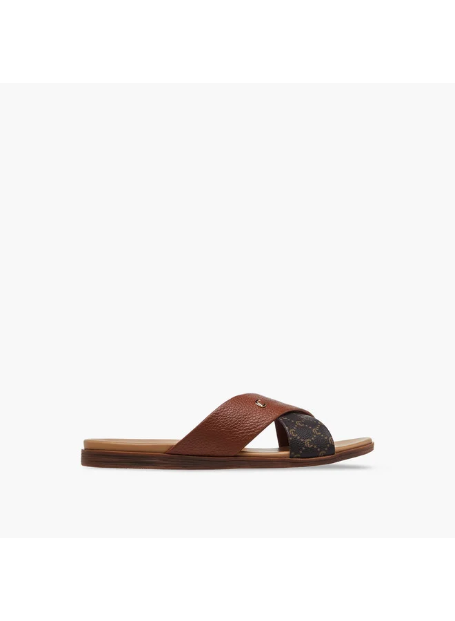 Le Confort Women's Solid Cross Strap Comfort Sandals