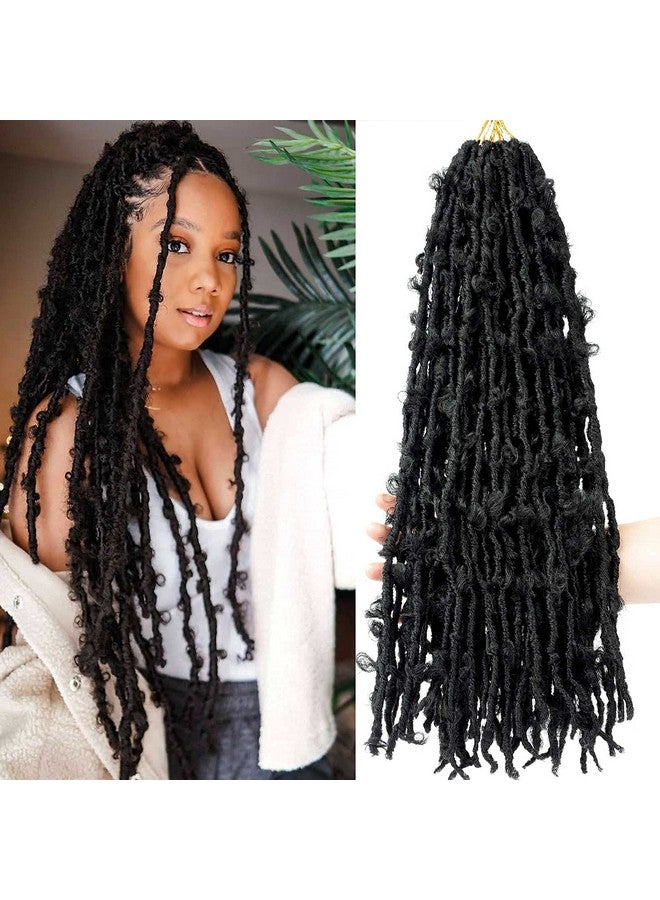 Ahrencan Butterfly Locs Crochet Hair 24 Inch 6 Packs Soft Black Butterfly Locs Pre Looped Distressed Faux Locs Crochet Hair For Womenprelooped Pretwisted Crochet Braids Hair(24In6Packs1B)  - Image 2