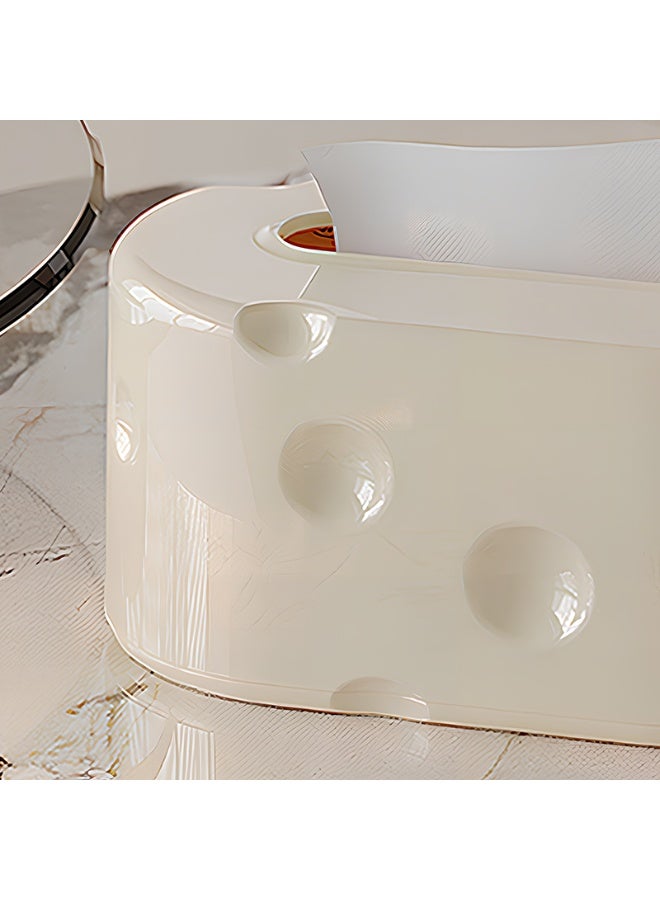 Noon East Rectangular Tissue Box Cover, Premium PP Wall Mounted Facial Tissues Dispenser, Bathroom Facial Napkin Box Holders for Bathroom, Kitchen and Cars, 22.8 x 13.5 x11.2 cm, Cream - Image 4