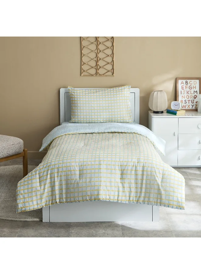 Home Box Tom Slumber 2-Piece Criss Cross Single Cotton Comforter Set - 135x220 cm