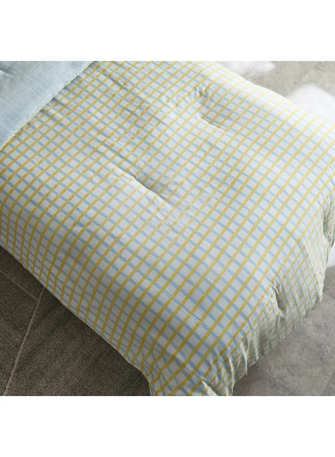 Home Box Tom Slumber 2-Piece Criss Cross Single Cotton Comforter Set - 135x220 cm