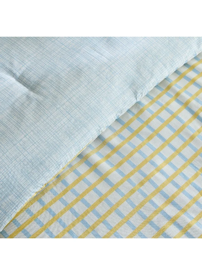 Home Box Tom Slumber 2-Piece Criss Cross Single Cotton Comforter Set - 135x220 cm