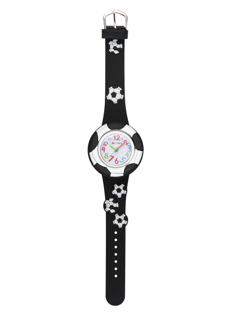 دي فاني ساعة يد للأولاد من دي فاني شريط الساعة مطاطي تصميم كرة القدم - Image 1