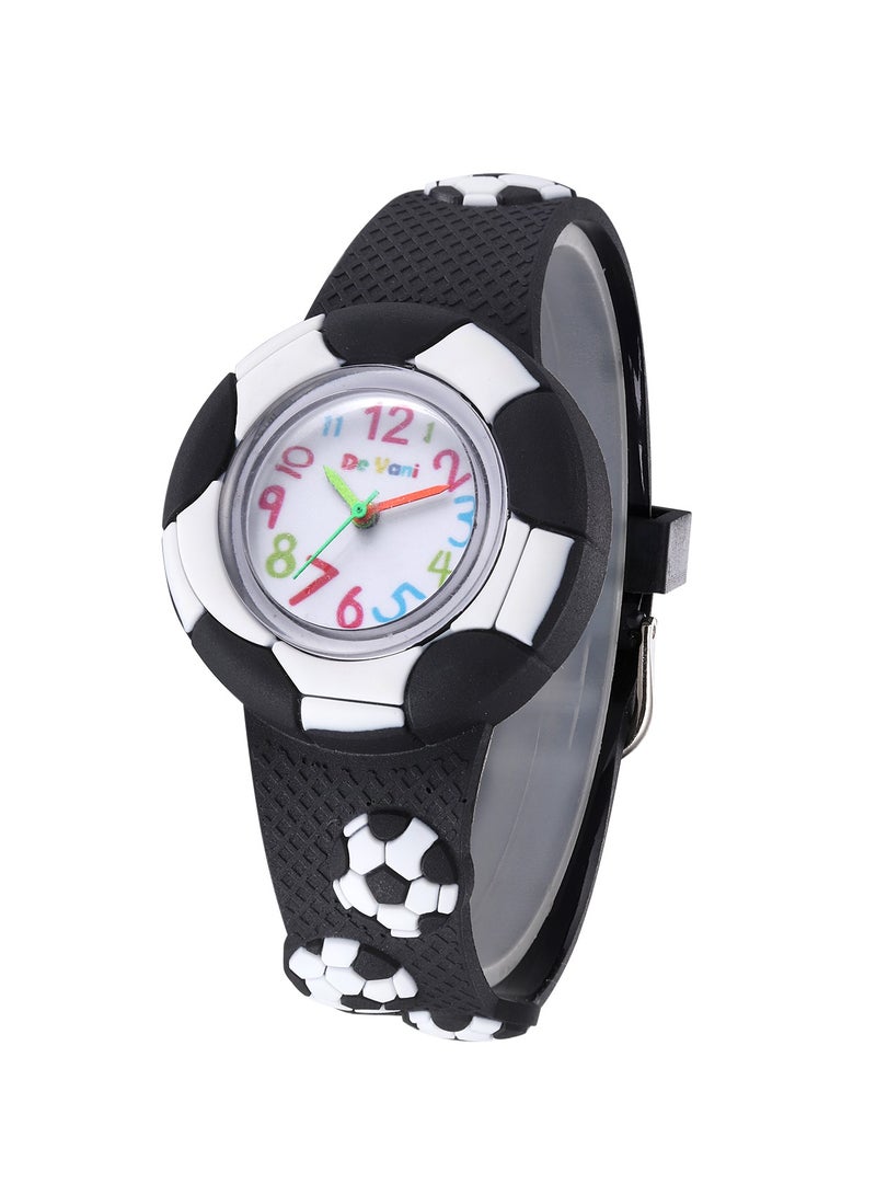 دي فاني ساعة يد للأولاد من دي فاني شريط الساعة مطاطي تصميم كرة القدم - Image 2
