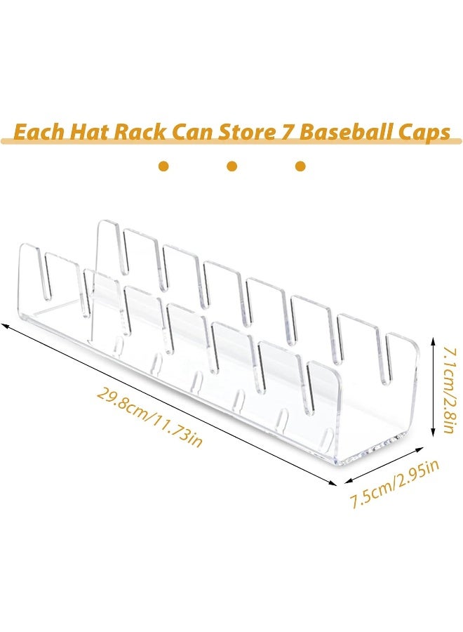 TPGP 2 X Clear Acrylic Hat Organiser For 14 Baseball Caps, No Installation Required, Minimalist Cap Stand  - Image 2