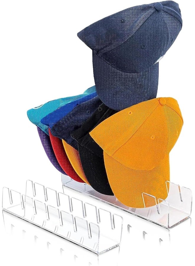 TPGP 2 X Clear Acrylic Hat Organiser For 14 Baseball Caps, No Installation Required, Minimalist Cap Stand  - Image 1