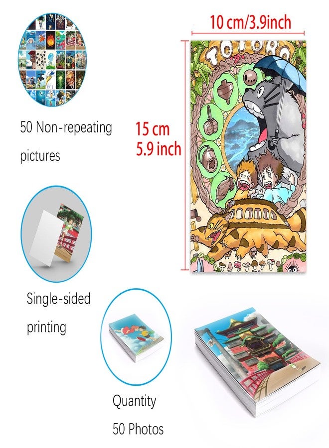 Pounchi Cute Anime Poster Wall Collage Set (50 Pcs 4 x 6 Inch with Glue Dots) Cartoon HD Aesthetic Posters Prints Artworks for Room Bedroom Club Wall Art Decor for Teens Kids - Image 2