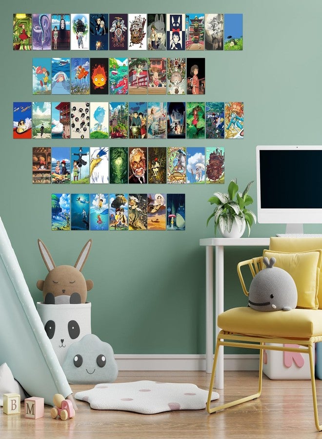 Pounchi Cute Anime Poster Wall Collage Set (50 Pcs 4 x 6 Inch with Glue Dots) Cartoon HD Aesthetic Posters Prints Artworks for Room Bedroom Club Wall Art Decor for Teens Kids - Image 5