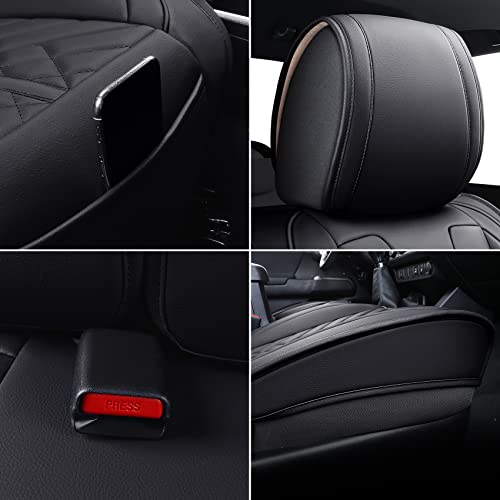 Tomatoman Car Seat Covers Compatible with Toyota Tacoma Truck 2005-2024 Access Crew Double Cab TRD Sport Offroad Limited SR5 V6 Cushions(Full Set/Black) - Image 5