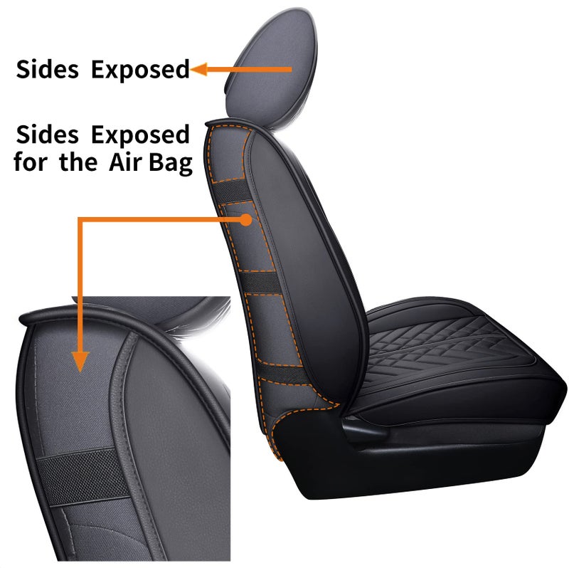 Tomatoman Car Seat Covers Compatible with Toyota Tacoma Truck 2005-2024 Access Crew Double Cab TRD Sport Offroad Limited SR5 V6 Cushions(Full Set/Black) - Image 4