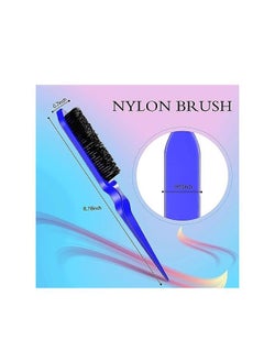 ORiTi ORiTi 3 Pcs Slick Brush Set Bristle Hair Brush Teasing Comb Edge Hair Brush Grooming Combs (Blue)  - Image 2