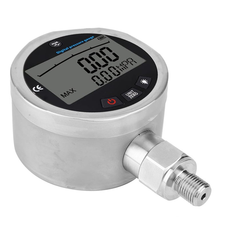 مقياس الضغط الرقمي 0-40 ميجاباسكال شاشة LCD خيط G1/4 فولاذ غير قابل للصدأ 304 - Image 2
