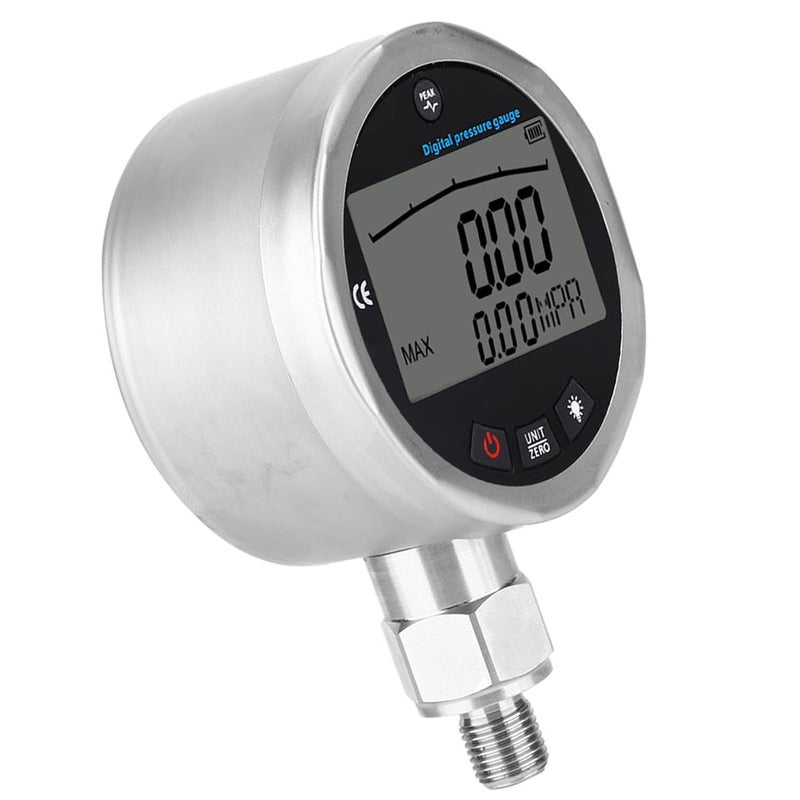 مقياس الضغط الرقمي 0-40 ميجاباسكال شاشة LCD خيط G1/4 فولاذ غير قابل للصدأ 304 - Image 4