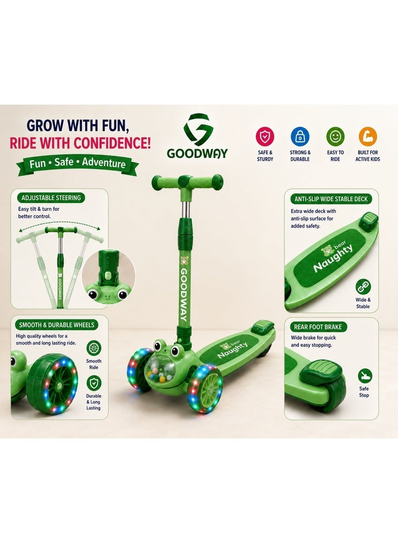 جوود واي Goodway- سكوتر للأطفال مزود بمصابيح LED و4 ارتفاعات قابلة للتعديل - Image 5