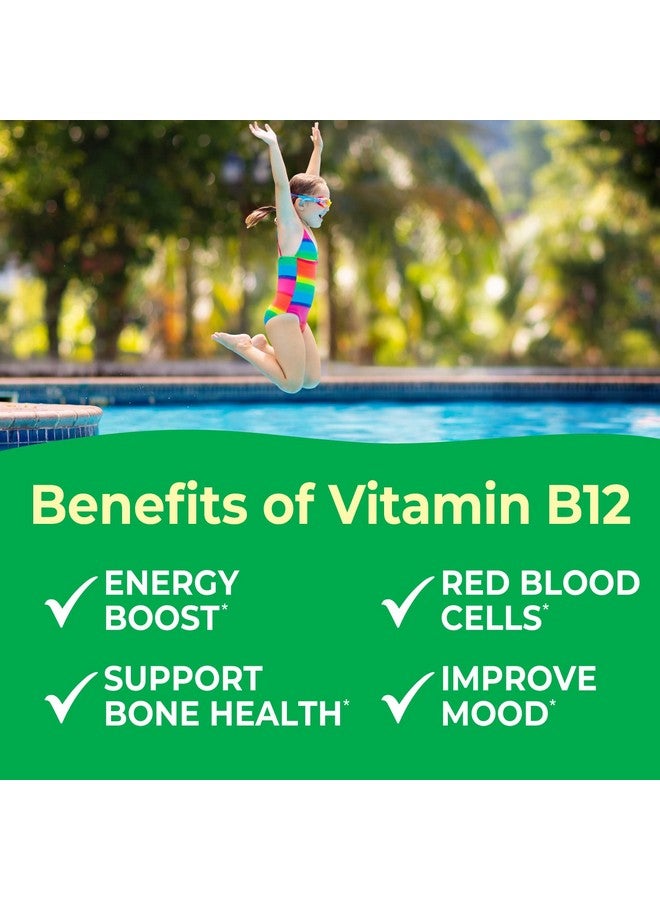VitaWorks Kids Vitamin B12 1000 mcg Chewable Tablets - Tasty Natural Cherry Flavor - Vegan, GMO-Free, Gluten Free, Nut Free - Dietary Supplement - Cellular Energy Vitamins for Children - 120 Chewables - Image 4