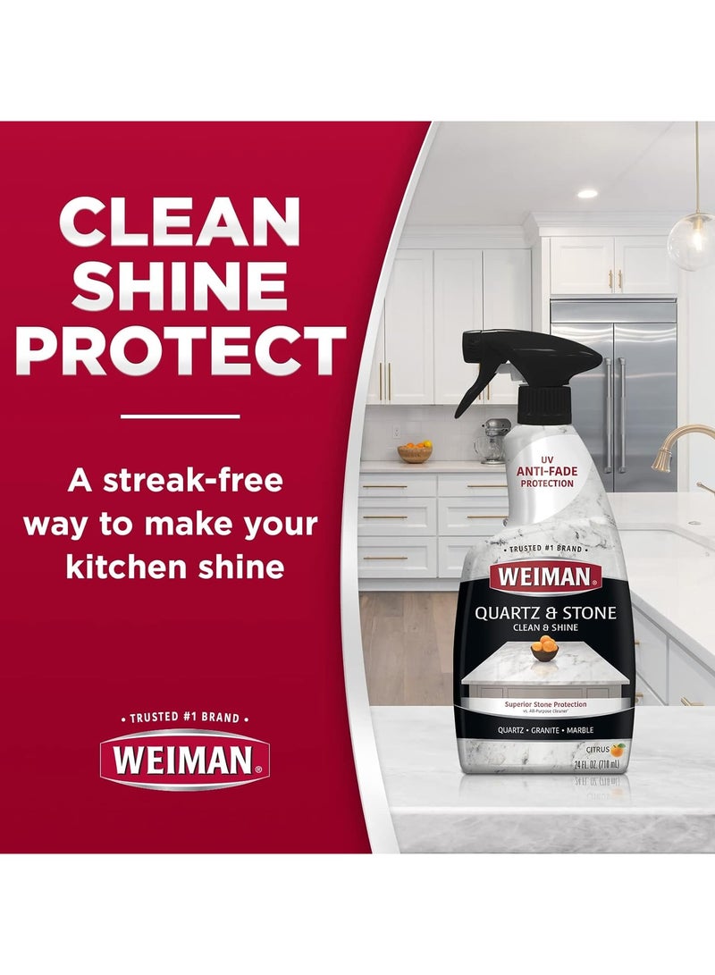 Weiman Quartz & Stone Cleaner & Polish 473 ML Fresh Citrus Scent - Image 4