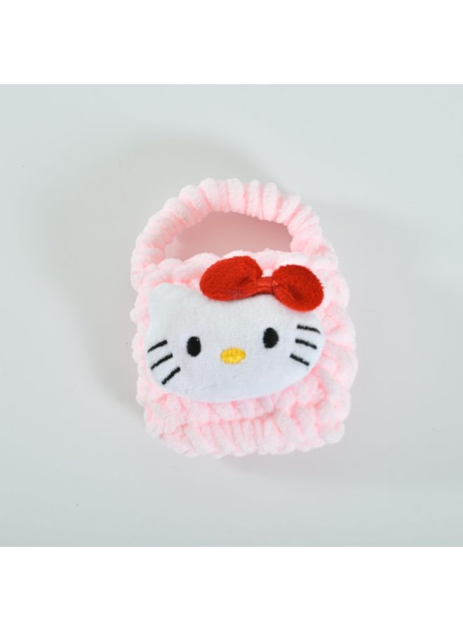 Pink Cute Cyber Red Bear Lion Wake Flower Plush Hand-woven Drop-resistant Headphone Bag Bluetooth Headphone Protective Cover Finished Product-Color:Red Bow Kt Pink Bag  - Image 1