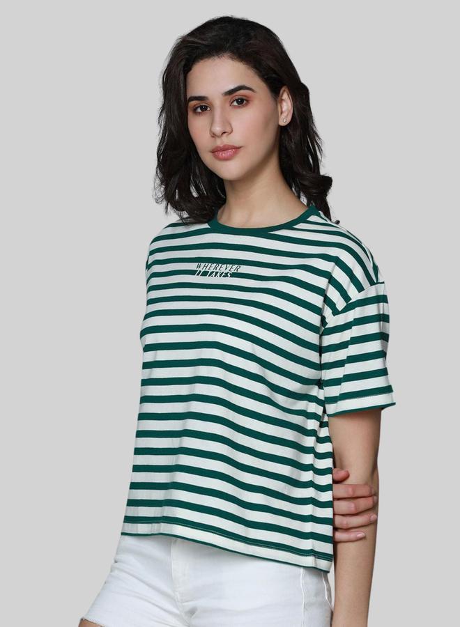 HIGH STAR Boxy Fit Striped T-Shirt by Styli - Image 2