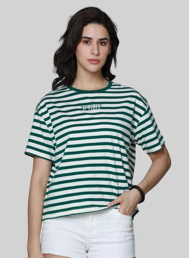 HIGH STAR Boxy Fit Striped T-Shirt by Styli