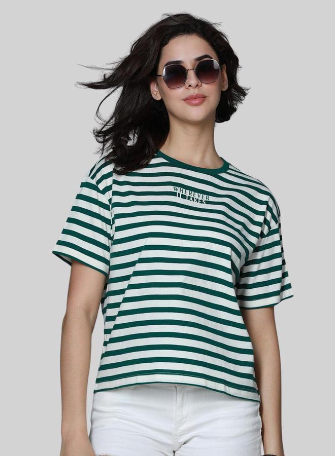 HIGH STAR Boxy Fit Striped T-Shirt by Styli - Image 4