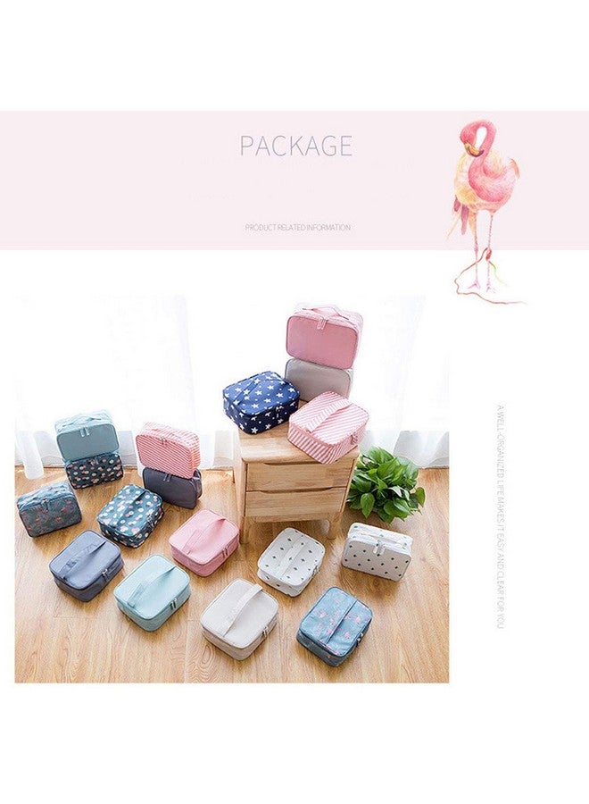 House of Quirk Portable Travel Makeup Cosmetic Bags Makeup Storage Toiletry Bags for Women with Dividers Makeup Bag Organizer - Light Blue Flower - Image 5