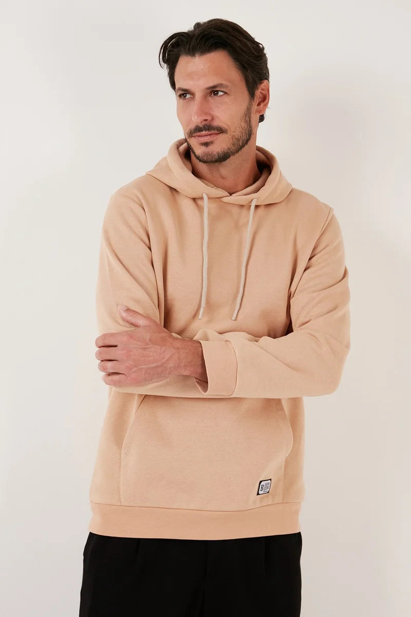 Buratti Slim Fit Hooded Kangaroo Pocket Furry Inside Soft Drawstring Sweat Men's Sweat 5905281
