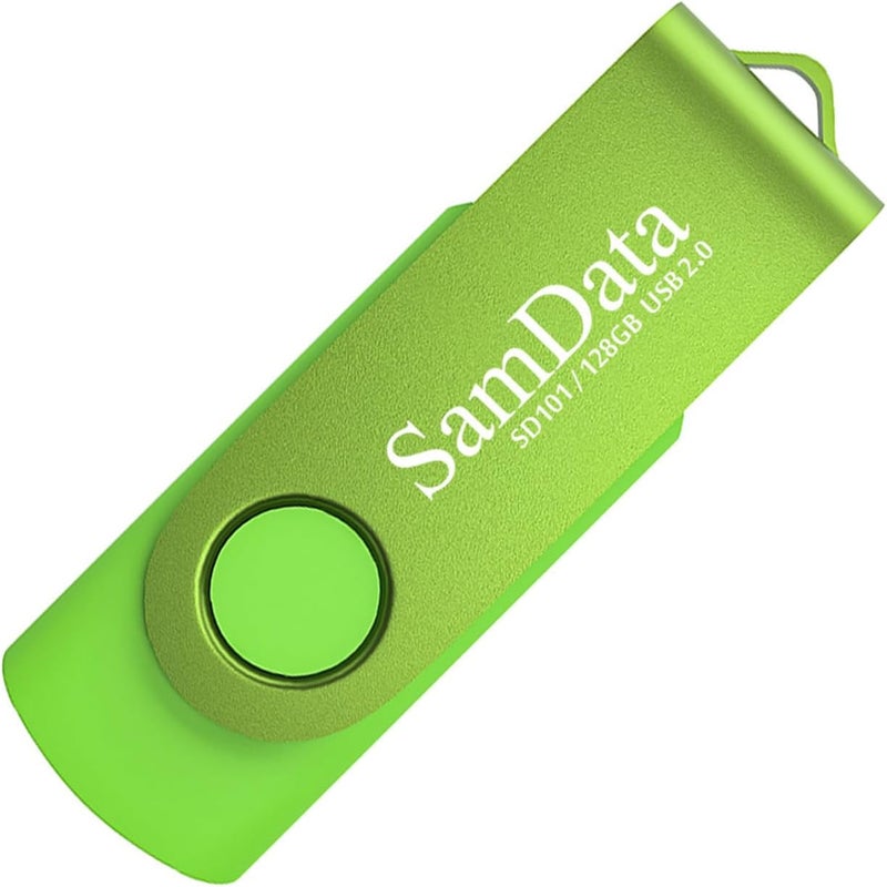 SamData 128GB USB Flash Drives 1 Pack 128GB Thumb Drives Memory Stick Jump Drive with LED Light for Storage and Backup (1 Pack Green) - Image 2