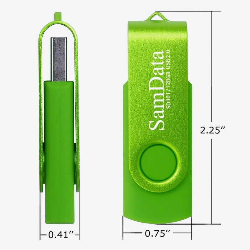 SamData 128GB USB Flash Drives 1 Pack 128GB Thumb Drives Memory Stick Jump Drive with LED Light for Storage and Backup (1 Pack Green) - Image 4