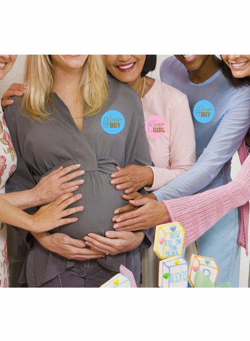 NIBEMINENT Gender Reveal Stickers, 48 Pcs Baby Sticker Labels with Gold Glitter Letter Team Boy and Girl Stickers for Shower Decorations Party Games - Image 3