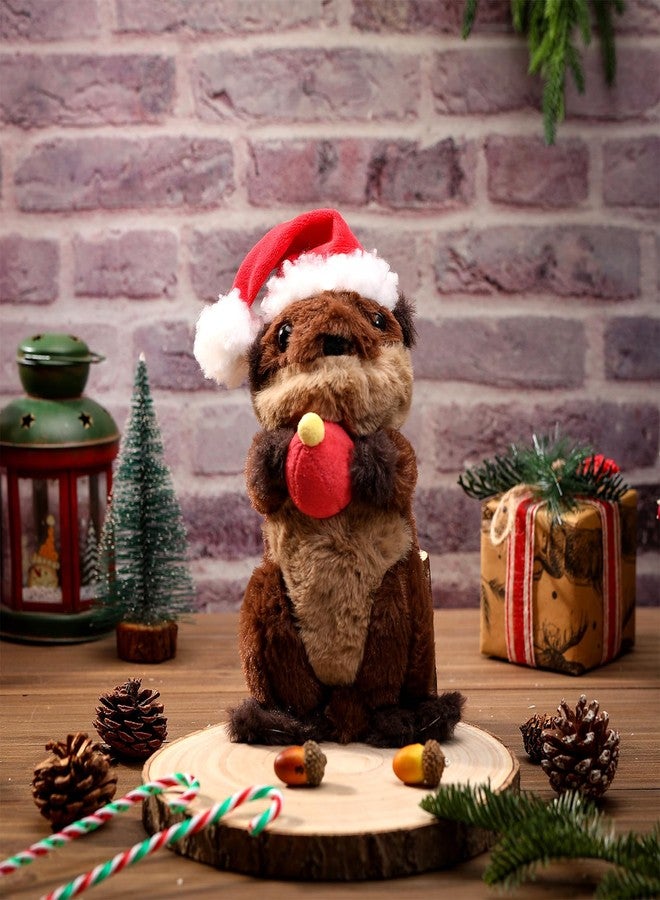 Blueweenly Sea Otter Stuffed Animal Plush Floating River Otter Cute Plushie Toys Stuffed Animal Girlfriend Boyfriend Ocean Birthday Mother Day Plush for Mom Gift (Christmas Hat) - Image 5