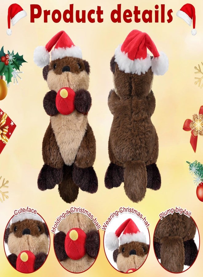 Blueweenly Sea Otter Stuffed Animal Plush Floating River Otter Cute Plushie Toys Stuffed Animal Girlfriend Boyfriend Ocean Birthday Mother Day Plush for Mom Gift (Christmas Hat) - Image 3