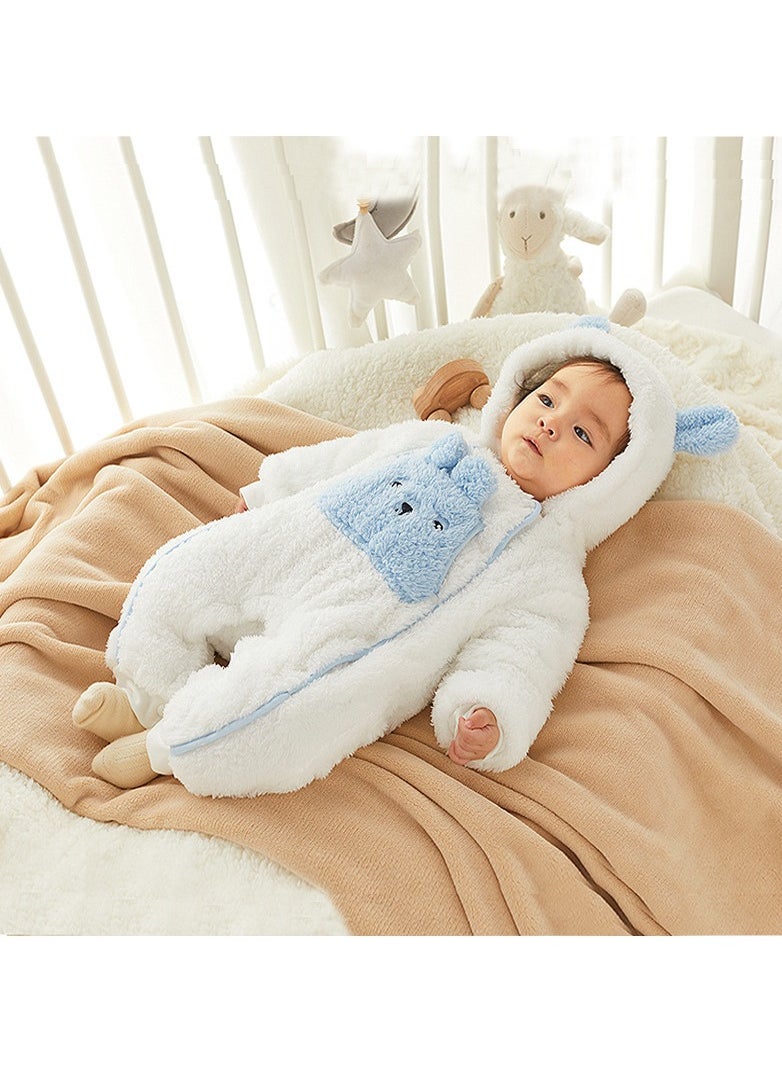 Loquat - Baby Autumn And Winter Hooded Trend Jumpsuit - Image 1