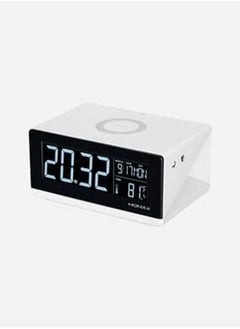 Momax MOMAX Q.clock Alarm Clock Time Date, Temperature Display with Qi Wireless Charging Pad for Bedroom Office Home  - Image 1