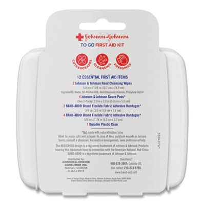 Band-Aid Johnson & Johnson First Aid to Go Portable Mini Travel Kit, 12 Pieces - Image 4