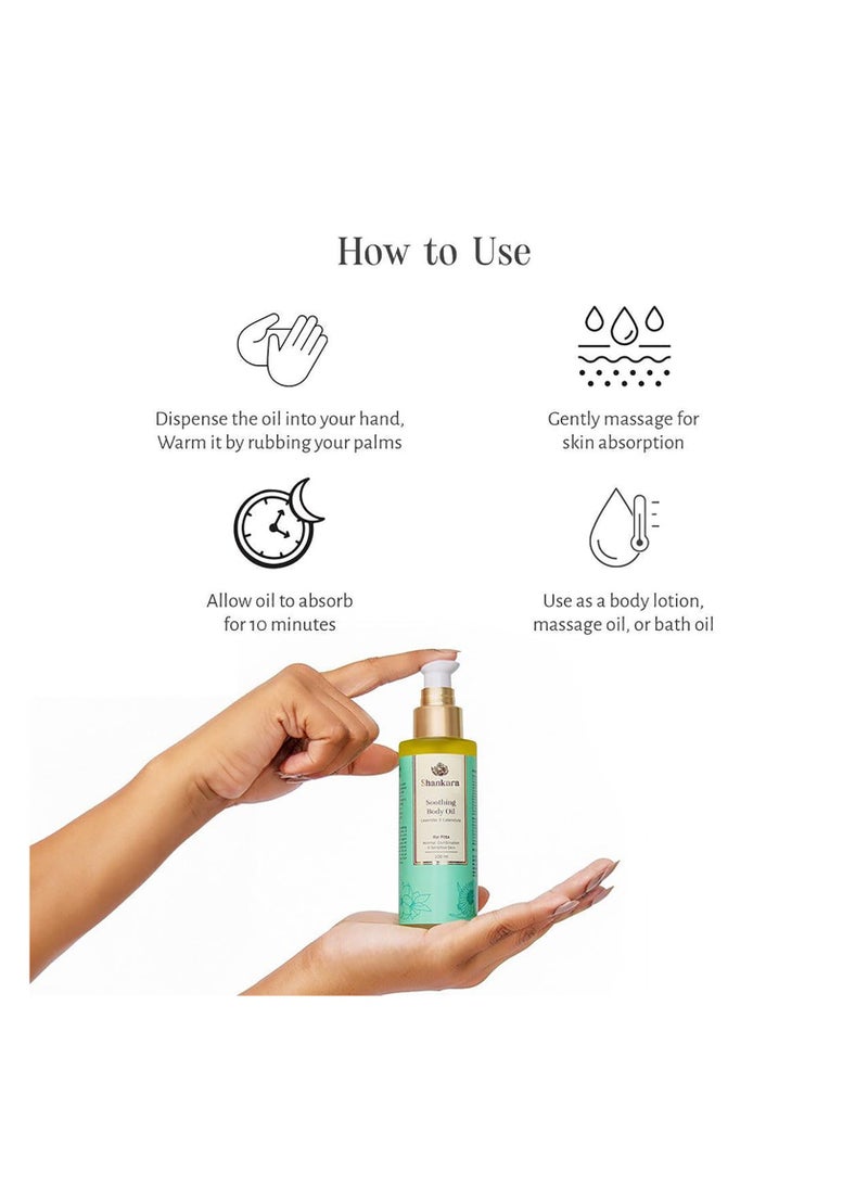 Shankara Soothing Body Oil 100ml | Hydrating & Relaxing Massage Oil with Calendula & Lavender Extracts - Image 4