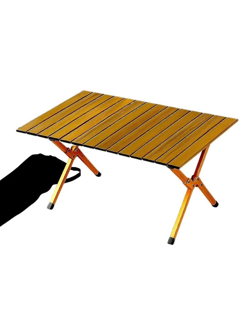 GO2CAMPS طاولة تخييم قابلة للطي مع حقيبة حمل سهلة [ 90 x 60 x 45 سم ] – طاولة ألمنيوم خارجية قابلة للطي متينة وخفيفة الوزن ومحمولة للتخييم والنزهات والمشي وباربكيو والشاطئ والرحلات والسفر واستخدام الفناء الخلفي – مدمجة وقوية - لون أسود - Image 1