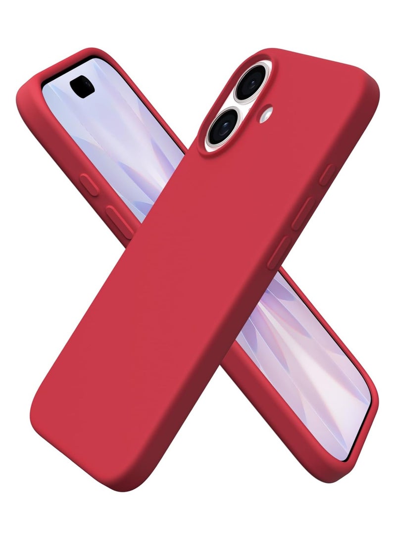 ACLIX Silicone Case Compatible with iPhone 17, Slim Liquid Silicone Phone Case with 3-Layer Soft Rubber Shockproof Bumper with TPU Lining (Red) - Image 1