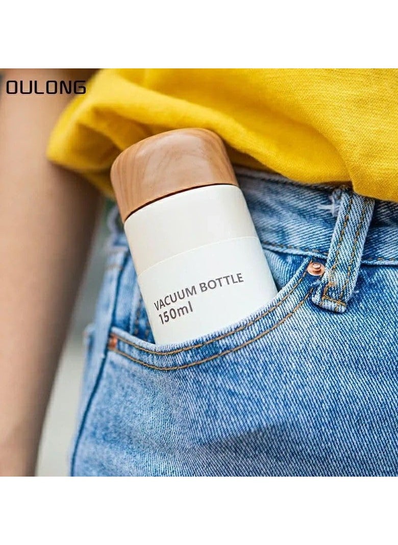QSHOP Premium 304 Stainless Steel Japanese Style Water Mug High Quality Small Cute Wood Grain Refreshing Innovative Lightweight Pocket Water Mug Capacity (150ml) Outdoor by QShop®️  - Image 3