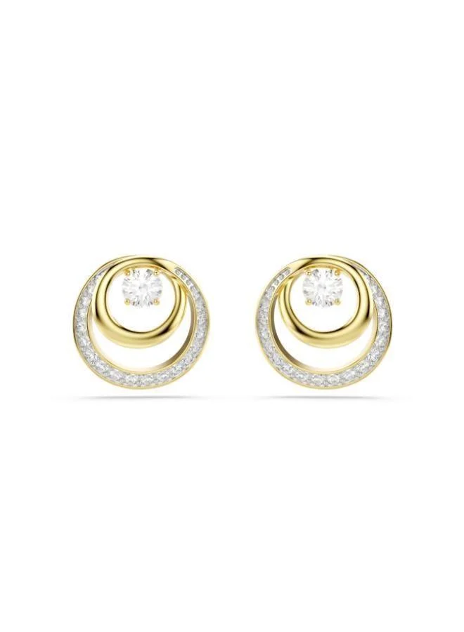 Hyperbola Crystal Gold Tone Plated Pierced Earrings