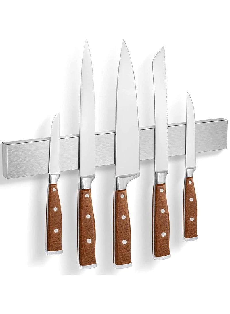 KASTWAVE 16 Inch Magnetic Knife Holder for Wall, Knife Magnetic Strip No Drilling, Refrigerator Knife Magnet Bar, Strong Knife Magnet&Knife Rack for Kitchen Utensil Organizer, Wall Mount Knife Rack for RV - Image 1