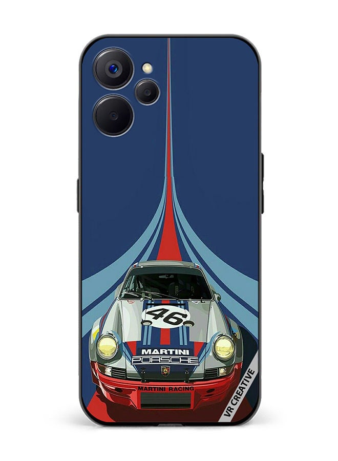 VR CREATIVE غطاء حماية لهاتف ريلمي 10 5G بتصميم سيارة سباق مارتيني بورش 46 متعدد الألوان - Image 1