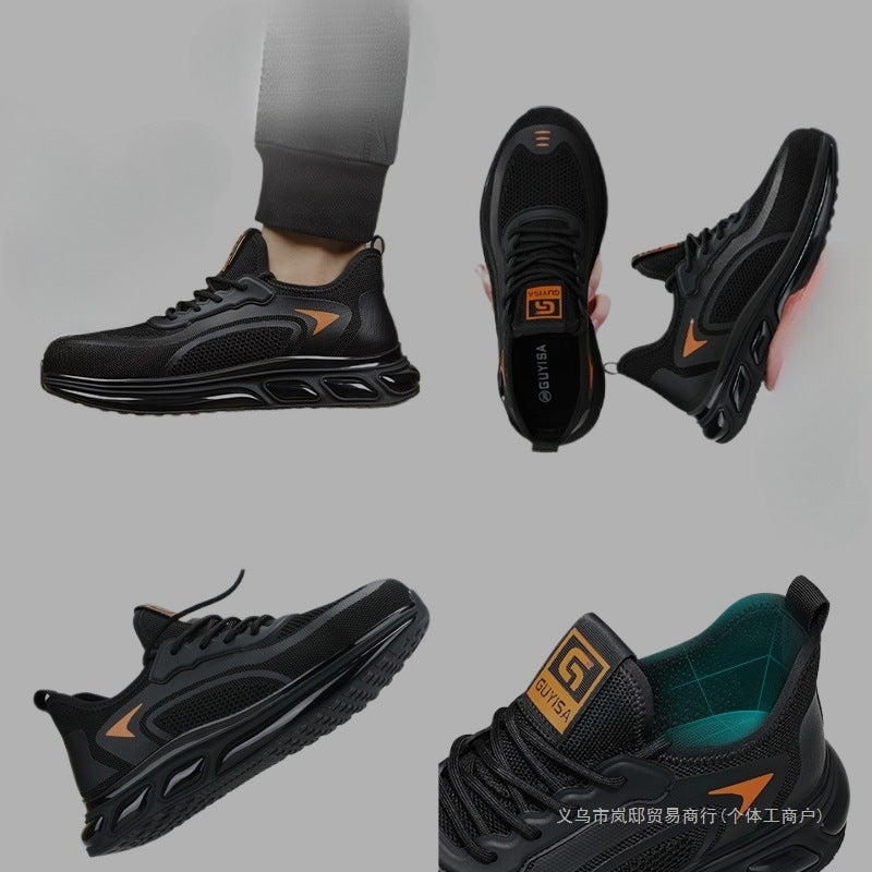Labor Protection Shoes For Men, Men'S Anti-Smash And Anti-Puncture Steel Toe Summer Breathable Steel Plate Insulated Construction Site Work Shoes For Men - Image 3