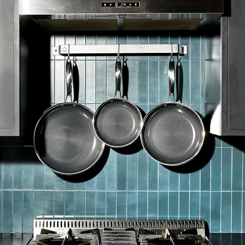 HexClad Hybrid Nonstick 6-Piece Fry Pan Set, 8, 10, and 12-Inch Frying Pans with Tempered Glass Lids, Stay-Cool Handles, Dishwasher-Friendly, Induction Ready, Compatible with All Cooktops - Image 2