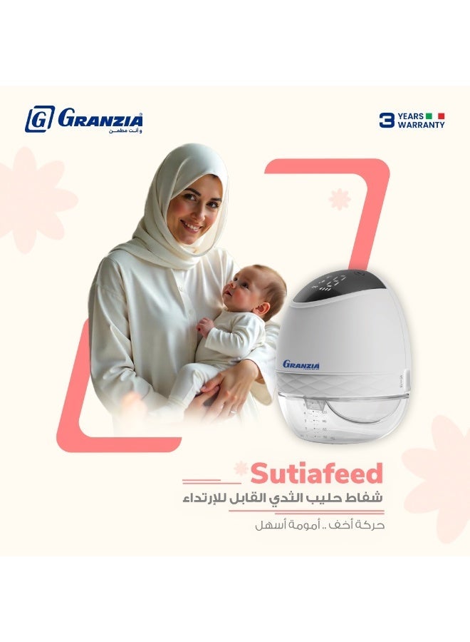 Granzia Sutiafeed Wearable Electric Breast Pump – Hands-Free, Low-Noise, Pain-Free Milk Pump with LCD Display – 3 Modes & 9 Levels – USB Rechargeable – BPA-Free – 3 Shield Sizes – Portable & Ergonomic - Image 2